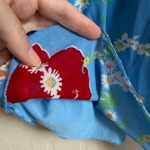 Y2K Tommy Hilfiger Hawaiian Spaghetti Strap Coastal Blue and Red Camisole Large - Picture 2 of 10